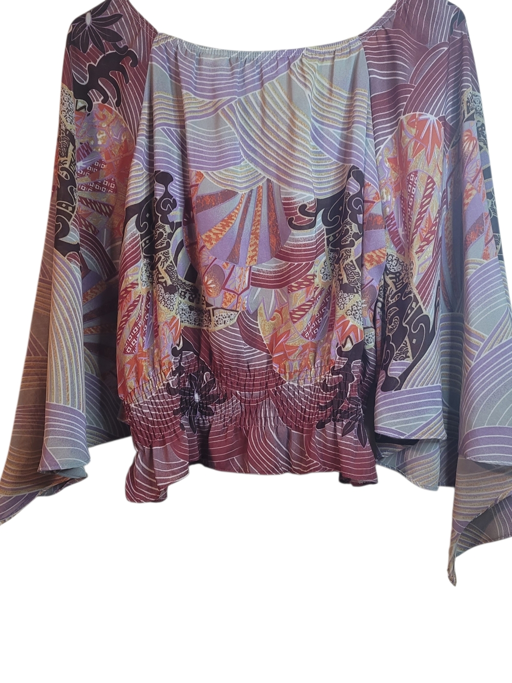 VINTAGE Boho-style Sheer Blouse  SIZE (L) - Picture 2 of 4